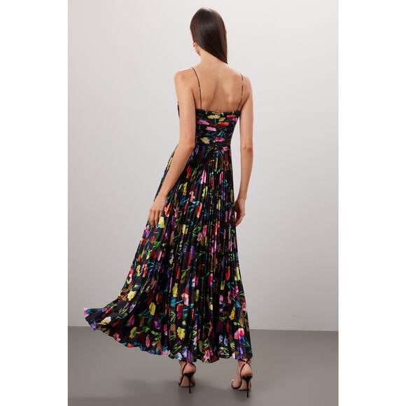 AIIFOS Black Floral A-Line Sleeveless Halter Neck Adrianna Gown size 8 - Picture 6 of 16